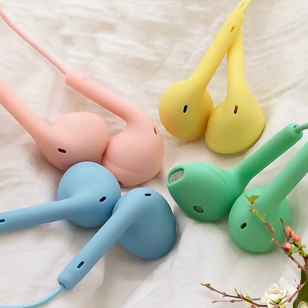 U19 Fones De Ouvido Com Fio Cancelamento De Ruído Microfone 3.5mm Fone Jack Macaron Dos Desenhos Animados Bonito Earplug