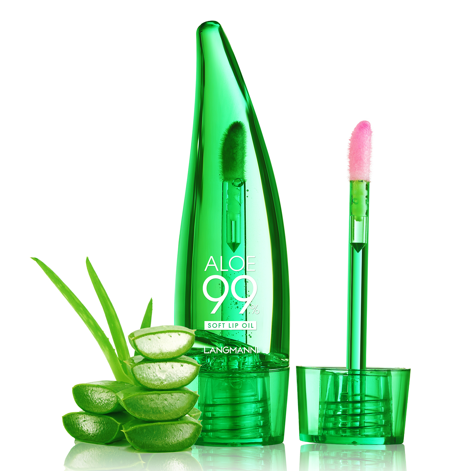 LANGMANNI Aloe Color Changing Lip Oil Hidratante De Longa Duração Balm Batom Líquido Maquiagem Gloss