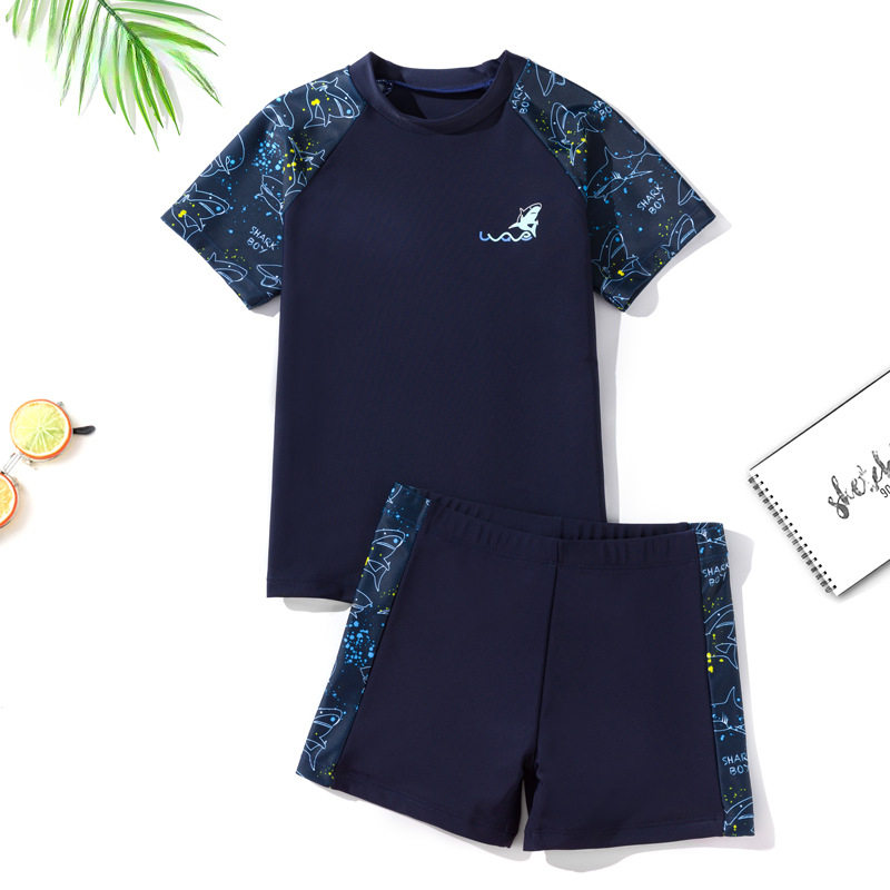 Conjunto De Roupa De Banho UPF 50 + Para Meninos | Maiôs De Duas Peças De Secagem Rápida Proteção Solar Piscina E Praia