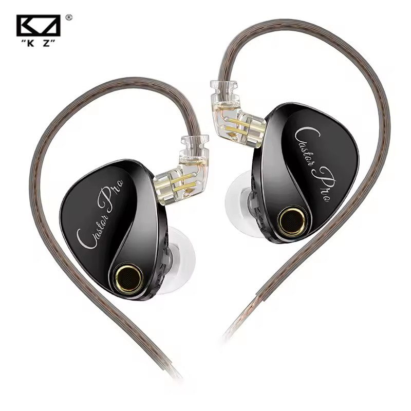 KZ Castor Pro Fones De Ouvido Intra-Auriculares Com Fio Para Jogos Drivers Dinâmicos Duplos Ajustáveis De 10 mm Qualidad