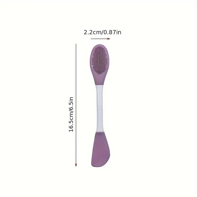 Escova de Limpeza Facial com Duas Pontas em Silicone, com Aplicador de Máscara e Raspador para Limpeza Eficaz