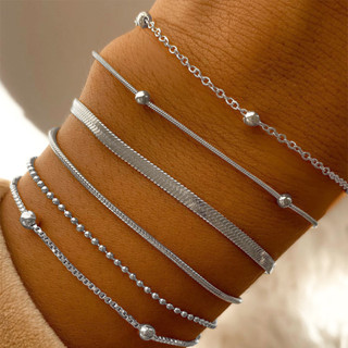 Conjunto de 6 peças Conjunto de jóias em cadeia de serpentes Fashionable Snake Chain Bracelet
