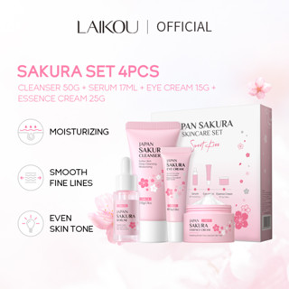 LAIKOU Sakura 4 Unidades/Conjunto Soro Rejuvenescedor Da Pele Clarear Manchas Hidratante F...