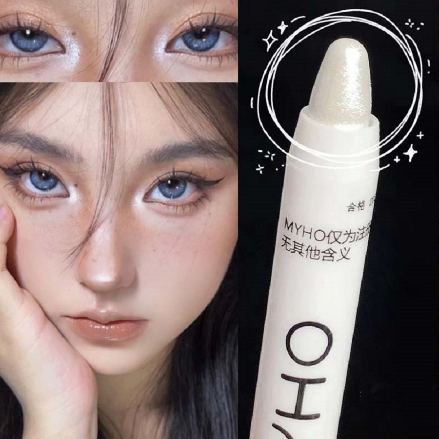 Nova Caneta de Bicho-da-Seda Monocromática Destaque Ferramenta de Maquiagem para Sombra de Olhos em Flash