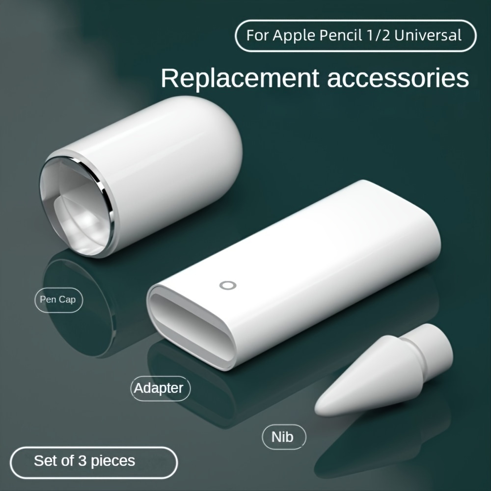 Conjunto de 3 unidades para Apple Stylus Apple Pencil Pen 1Gen Pen Tip Cap Adaptador