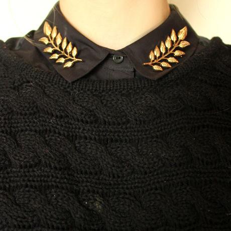 Acessórios de folhas de ouro e prata, broches unissex, alfinetes para camisa e agasalho, venda no varejo e atacado.