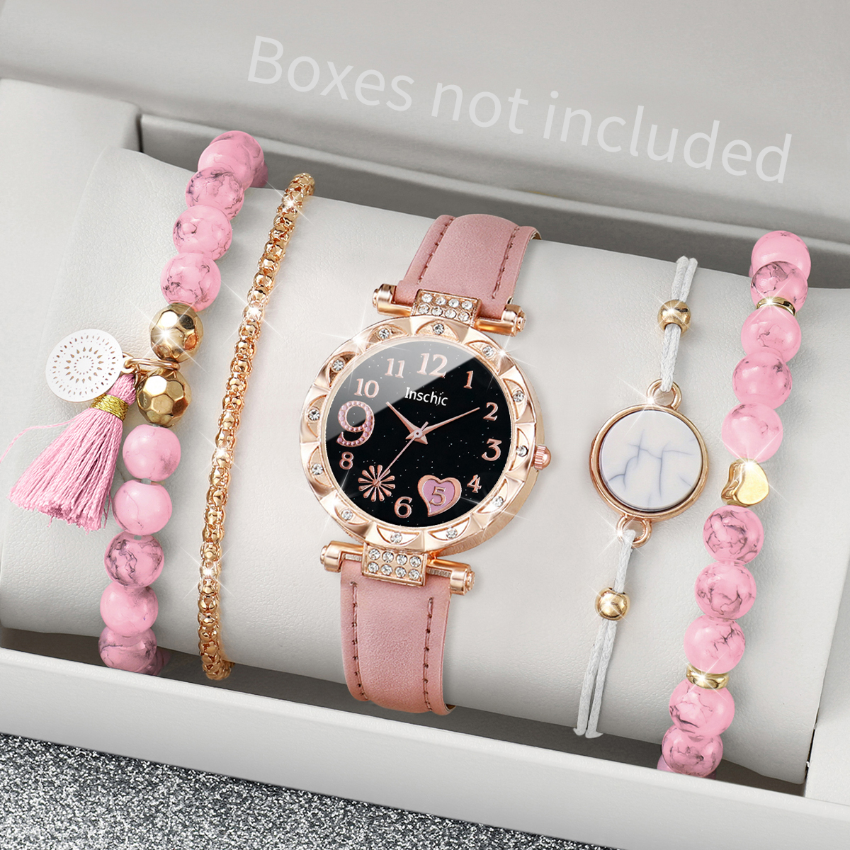 Relógio Fashion Flower Dial Ladies Quartz Relógio Casual de Couro Pulseira de Couro Feminino Pulseira Turquesa Rosa (Sem Caixa)