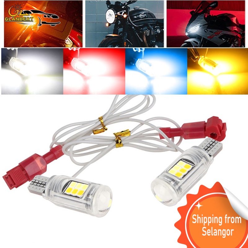 2 Pcs/1 T15 Modificação De Motocicleta Universal Dual Color Turn Signal Lâmpada De Alto Brilho