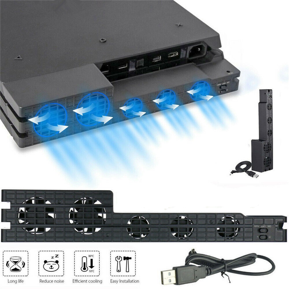 Suporte Base Durável com Ventilador de Resfriamento e Suporte para Controle para Sony Playstation PS4, PS4 Pro e PS4