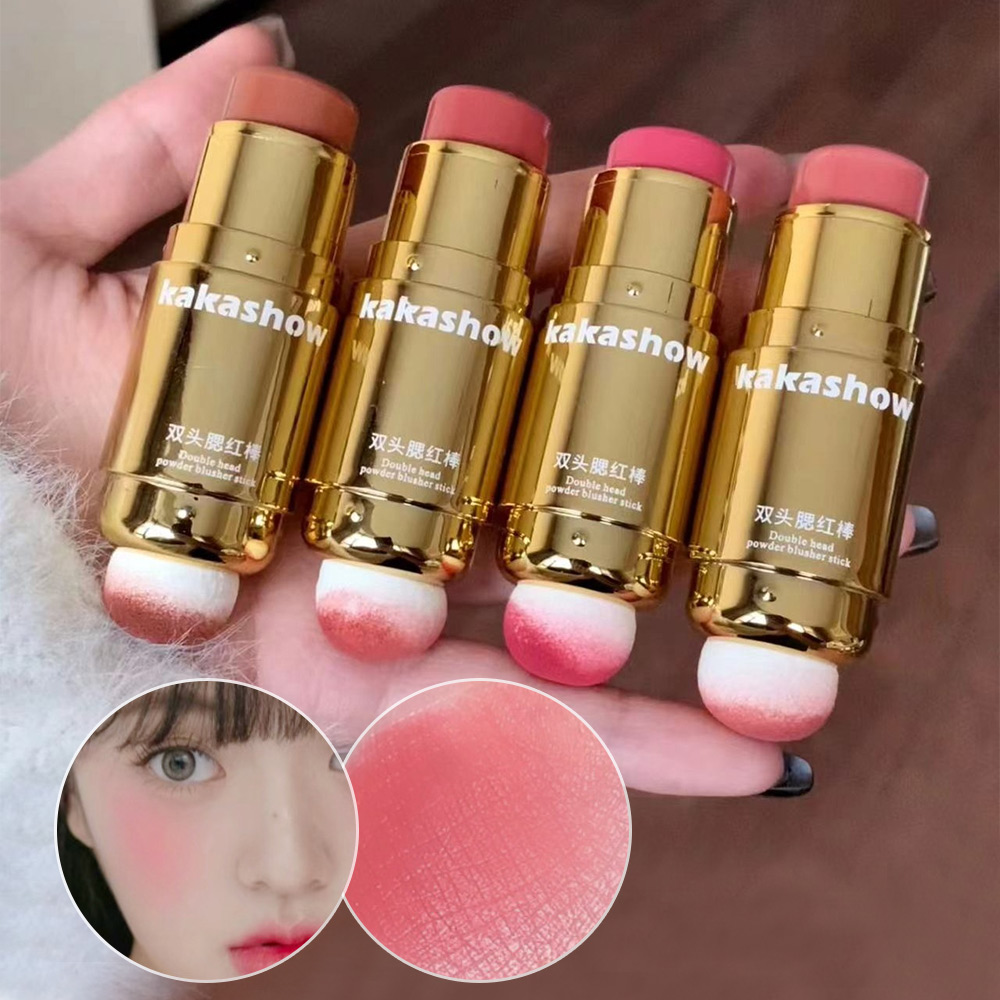 Kakashow Blush Stick De Cabeça Dupla Baixa Saturação Creme Coreano Blusher