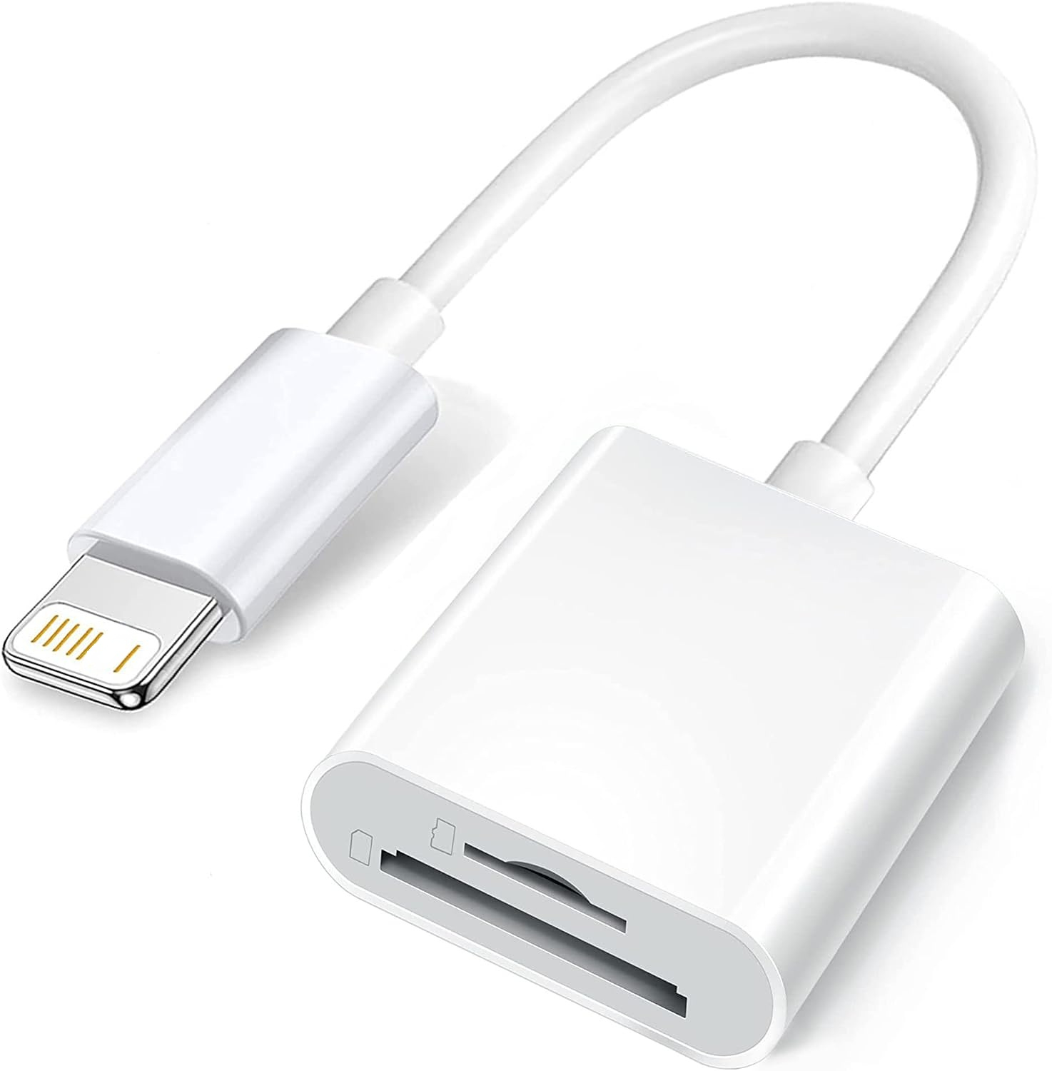 Novo Adaptador de Leitor de Cartão SD/TF 2 em 1 Lightning OTG para iPhone e iPad