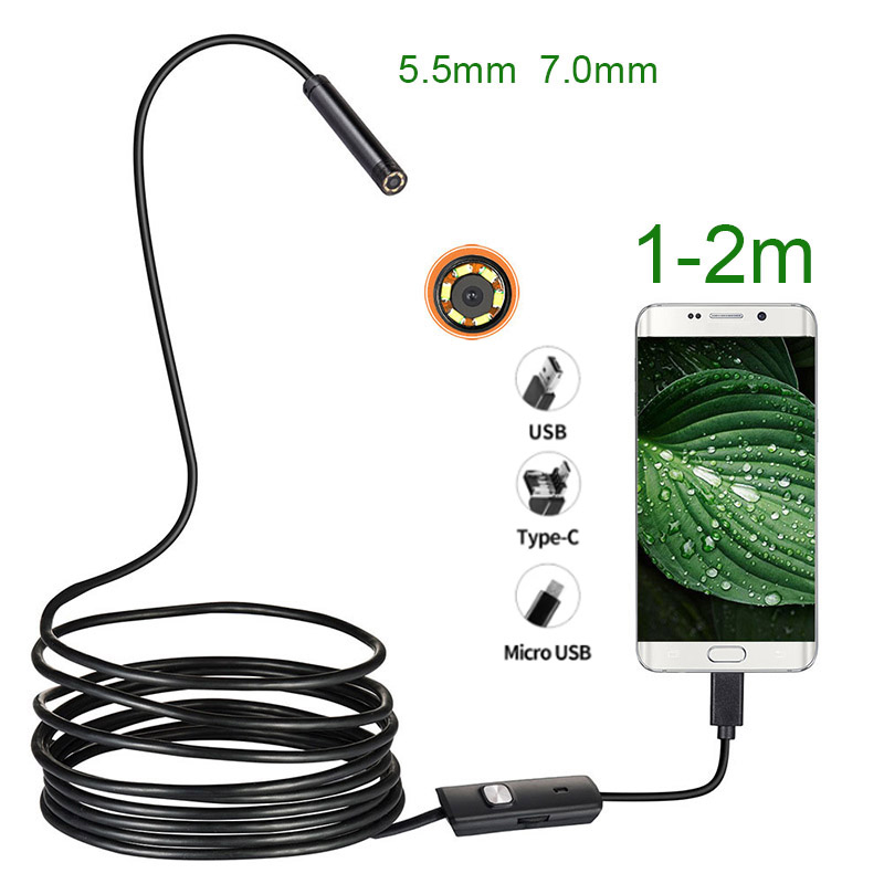 Câmera Mini Flexível Cobra Motor Endoscópio Do Carro 3-Em-1 IP67 À Prova Dip67 Água USB Len Ferramentas De Inspeção