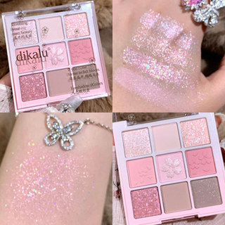DIKALU Placa De Sombra De Olho De 9 Cores Rosa Pérola Fosca Brilhante Flor De Cerejeira Ro...