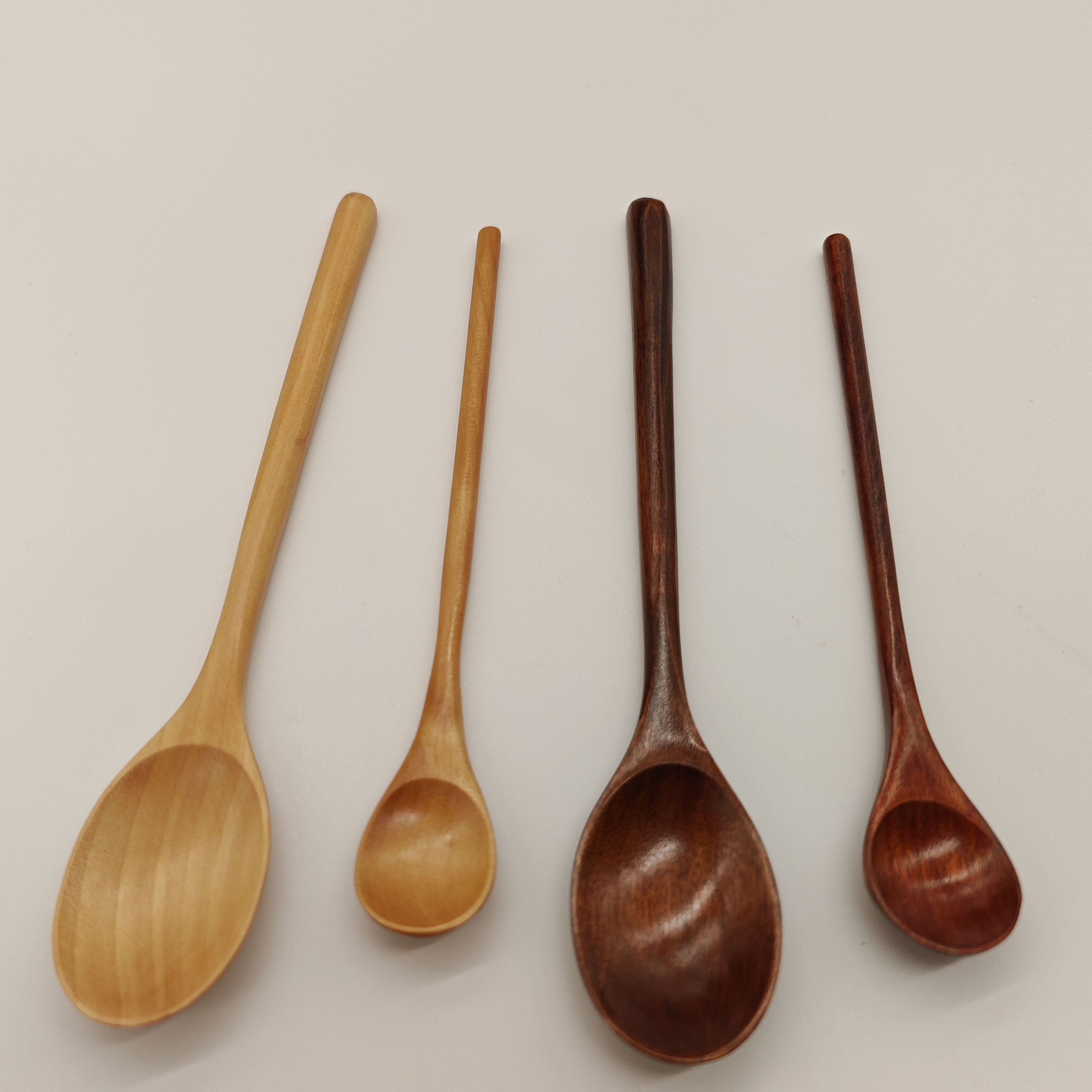 Colher de Madeira de Cabo Longo Moderna para a Cozinha - Misturador de Sopa, Mel e Utensílios para Café