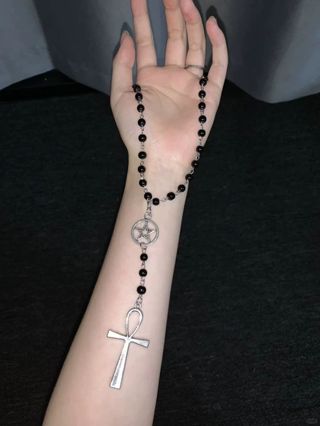 Lolita Gótico Punk Cruz Gargantilha Colar Com Estrela Corrente Para Presente De Jóias De Moda Alternativa em Oferta na Shopee