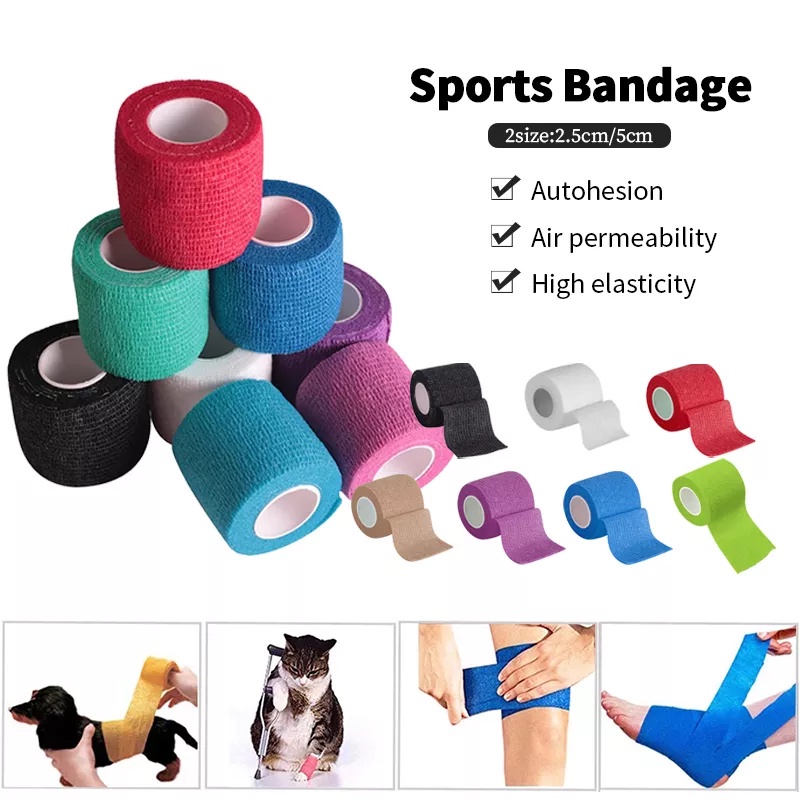 Fita Esportiva Protetora Envoltório Atlético Bandagem Muscular Autoadesiva para Fitness