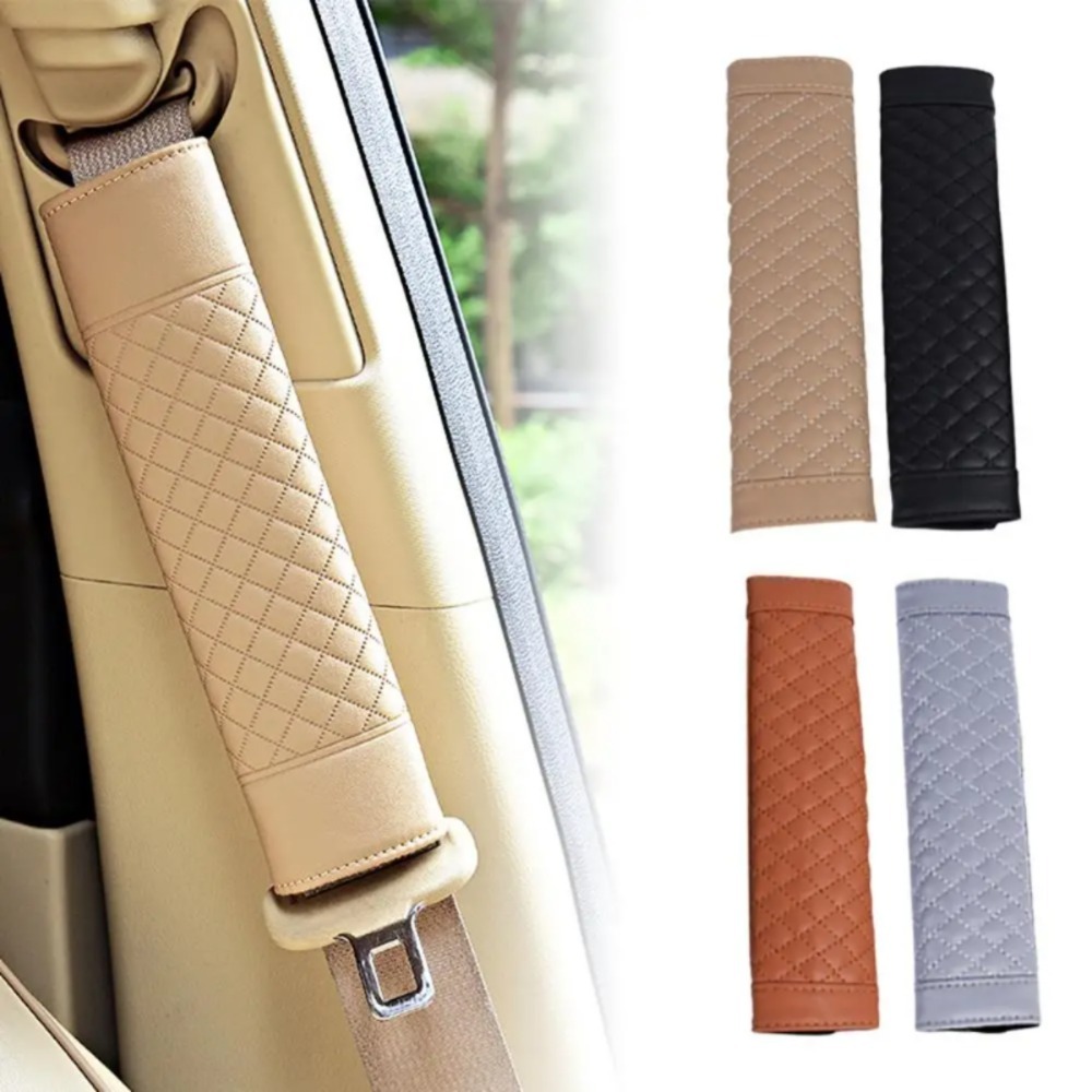 2 Pçs/set Universal Cinto De Segurança Do Carro Capa Ombro Couro Plutônio Caso Protetor Ac...
