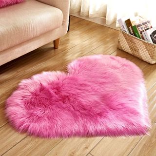 1pc 30x40cm Em Forma De Coração Tapete Fofo Shag Lã Sintética Sofá Almofada Sala De Estar Quarto Decorativo De Chão em Oferta na Shopee