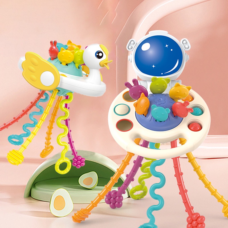 Brinquedo De Dentição De Bebê-Corda Sensorial Montessori Silicone Mastigável Desenvolvimen...