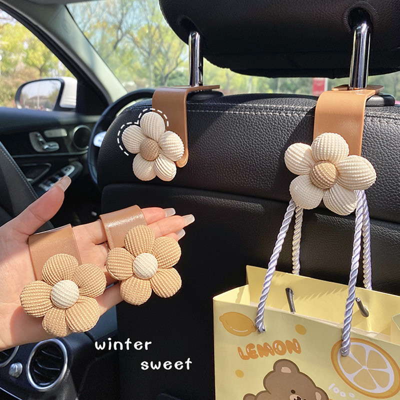 Encosto Fofo Do Assento Carro Decoração Criativa De Armazenamento Multi Funcional Gancho De Flores