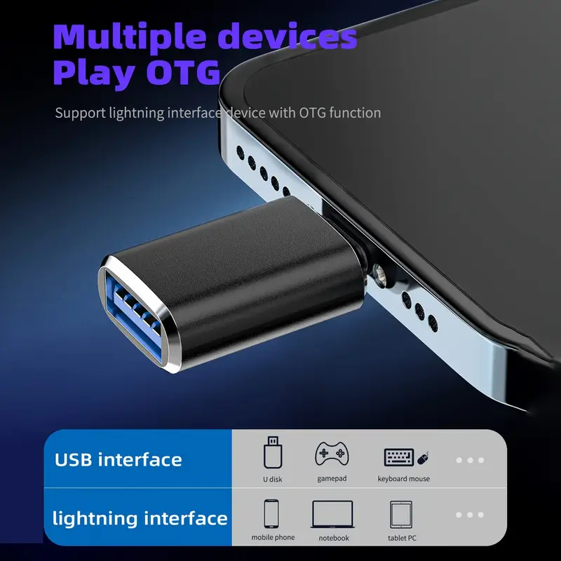 Adaptador USB 3.0 OTG Para Apple Pho ne 14 13 12 11 Pro XS Max XR X 8 Plus 7 6s Pad IOS 13