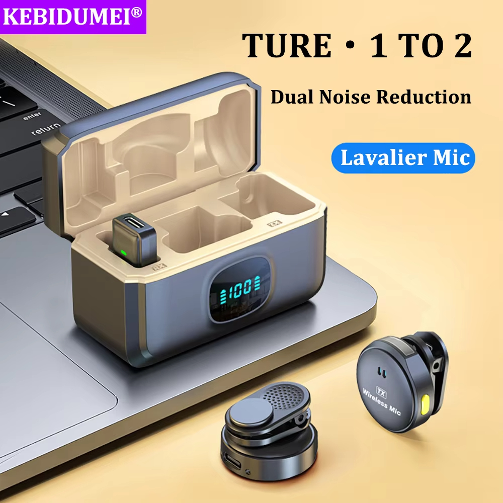 Microfone De Lapela Sem Fio De 2.4 Ghz Com Estojo De Carregamento Magnético Plug Play Audio Mic System Pro