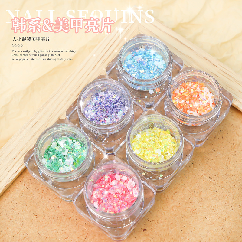 Manicure Glitter Sequins Glitter Sequins Fada Influenciador de Olhos Influenciador de Olhos Maquiagem Star Moon Patch Eye Patch Gel de Maquiagem Sequin Set