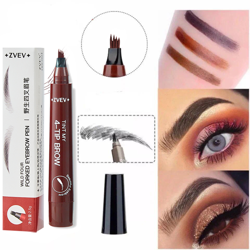 Lápis De Sobrancelha De Quatro Pontas Líquido Maquiagem Duradoura E Com Efeito Natural