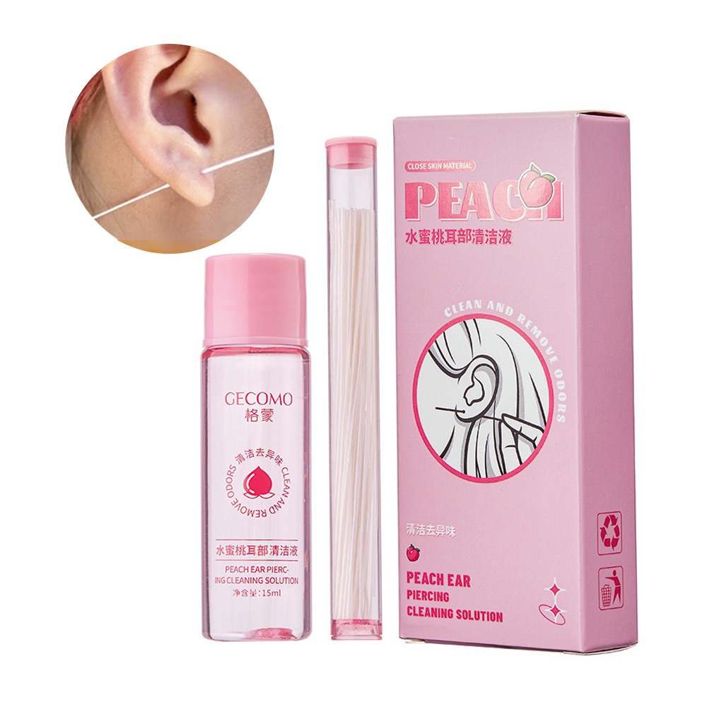 GECOMO Kit De Limpeza De Furos De Orelha/60Pcs Conjunto De Lavagem Tiras Descartáveis