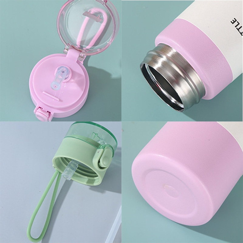 150ml/250ml Mini Frasco Portátil De Parede Dupla De Aço Inoxidável 304 A Vácuo Isolado Térmico De Água Com Palha