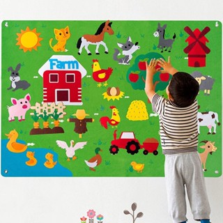 Brinquedos de Feltro Montessori para Bebês Toddler Story Board Animais de Fazenda Cartoon em Oferta na Shopee