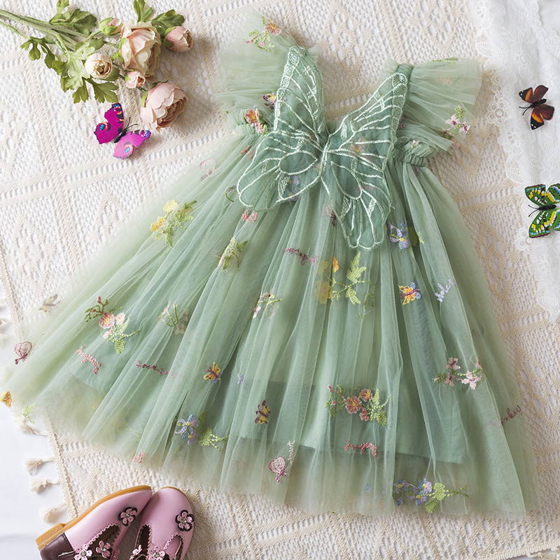 Vestido De Primeiro Aniversário Para Bebês Meninas , Tule Borboleta 3D , Roupa De Princesa...
