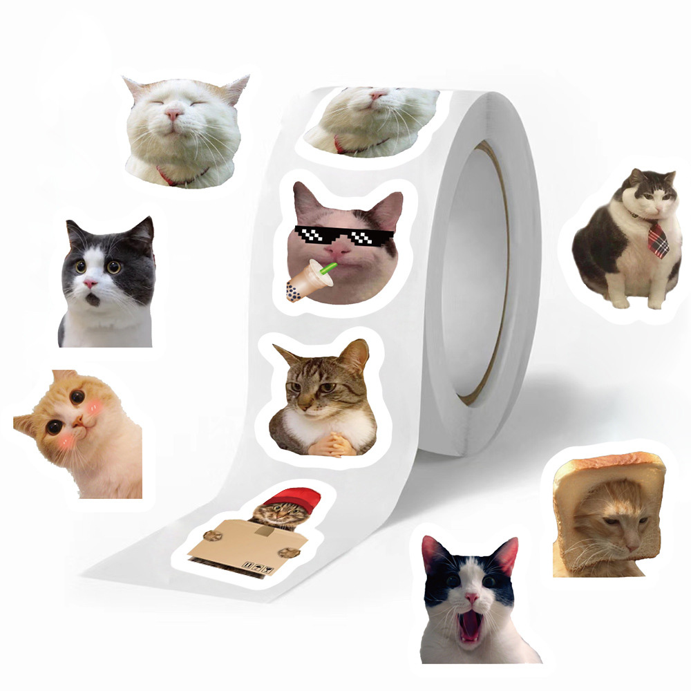 500 Peças Conjunto De Adesivos Gato Emoji Graffiti , Decorativos À Prova D'água Para Laptop , Telefone , Capacete , Mala