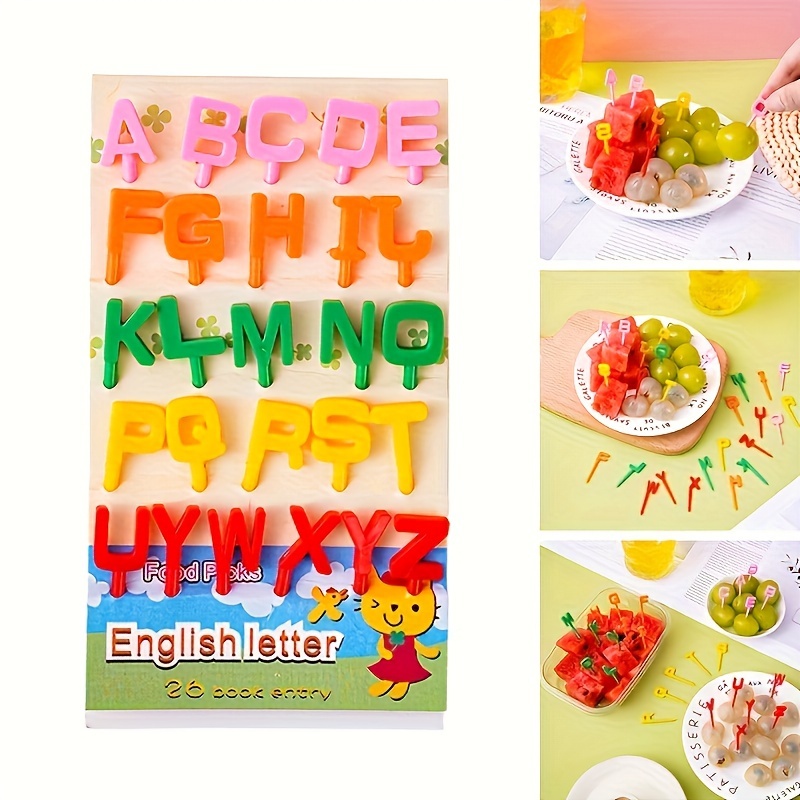 26pcs /Set Bento Bento Cerâmica Vegetal Notas Fofas Mini Carta Garfo de Frutas Palitos de Dentes, Multifuncional Criativo Animal Fofo Conjunto de Garfo de Frutas Fofo Almoço Logotipo Suprimentos para Festas Acessórios