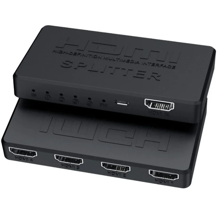 Divisor HDMI 4K 1x4, Switch HDMI 1x2, Distribuidor de Vídeo 1 entrada e 4 saídas, 1080P para Exibição Dupla em TV, PC,