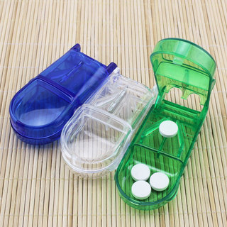 Cortador De Comprimidos Retangular De Plástico-Pequena Caixa Portátil De Medicamentos E D…