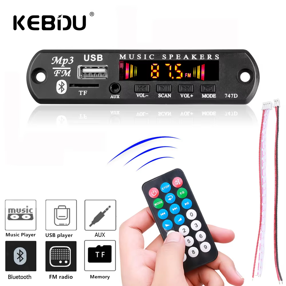 DC 9V 12V Bluetooth 5.0 Kit De Carro Sem Fio MP3 Dec oder Placa Áudio WMA Módulo Leitor Música Do Perdas USB AUX TF Rádi