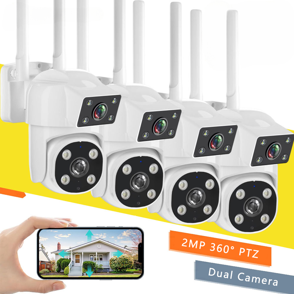 1080P Câmera Wifi HD 2MP Proteção De Segurança De Vigilância Para Exterior IP66 360 ° PTZ Two Way Fale AI Rastreamento Móvel Samra Home
