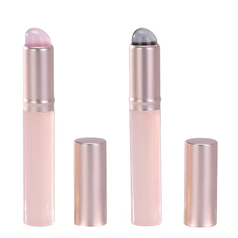 Pincel de arte de unha de silicone rosa para pó espelhado, aplicador reutilizável de pigmento, ferramenta de manicure