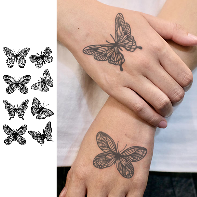 Tatuagem Temporária À Prova D'água Realista , Adesivo De Braço De Borboleta Para Homens E Mulheres , Arte Corporal De Lo