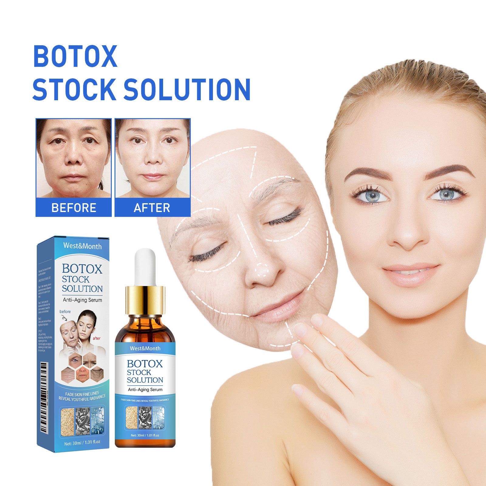 Sérum Anti-Rugas Novo e Moderno com Glicerina e Dexpantenol Ilumina a Pele, Reduz Linhas Finas e Poros