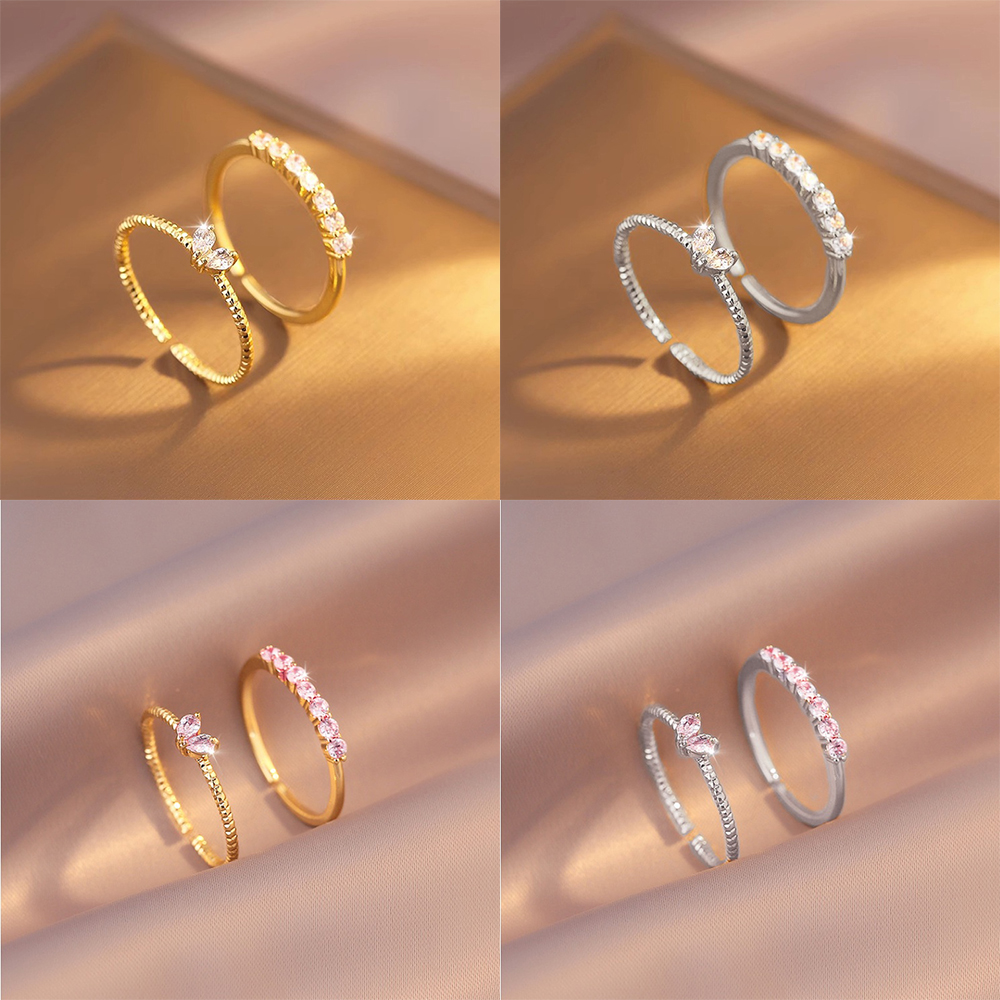 Lovito Anéis de strass LCS29A18 em Oferta na Shopee