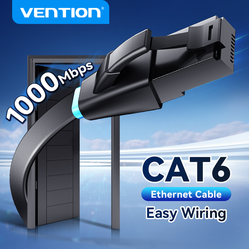 Vention Cat6 Cabo Ethernet RJ45 LAN De Rede Gigabit Plana De Alta Velocidade Para Mac Computador PC Laptop Roteador PS4