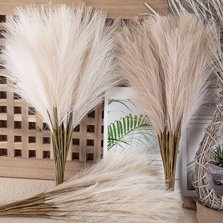 53cm 10 Peças Decoração Fofa Flor Falsa Planta Reed Simulado Festa De Casamento Artificial...