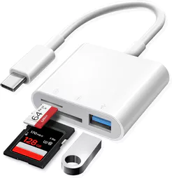 Leitor De Cartão USB HUB Type C Para SD TF 3IN1