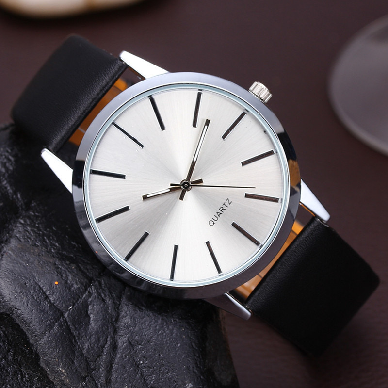 Relógio De Quartzo Masculino Mais Vendido : Design Simples Com Pulseira De Couro Para Negócios E Uso Casual