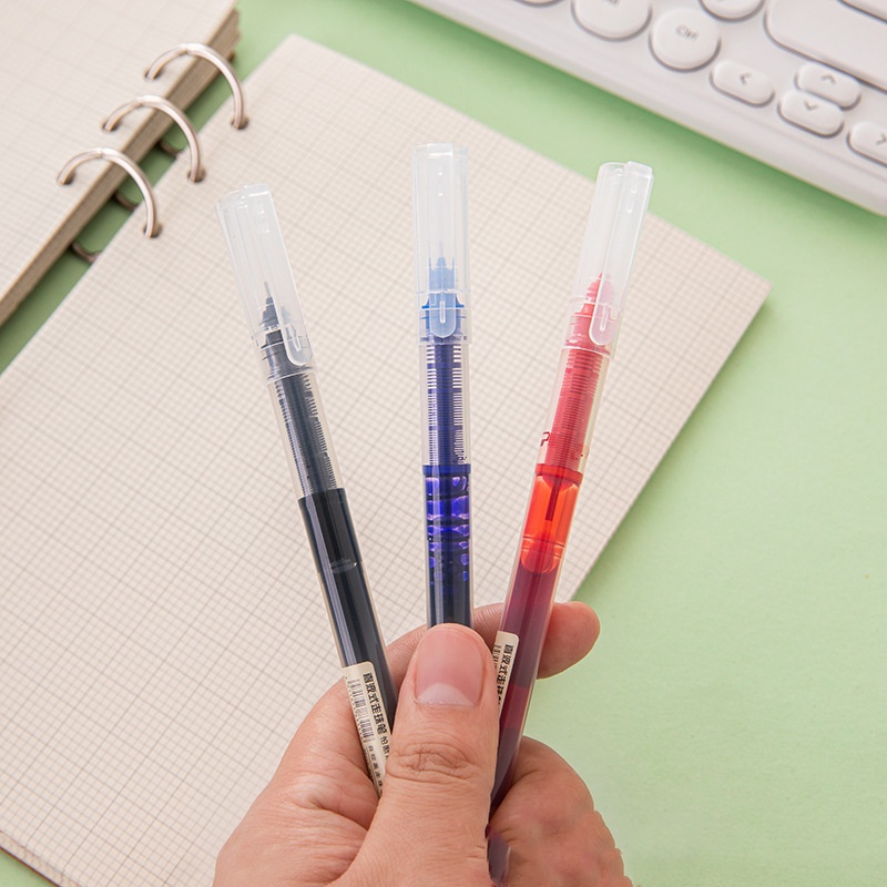 6pcs 0,5mm Conjunto De Canetas De Escova Simples Bolso Neutro Exame Caneta Preta Vermelha Azul