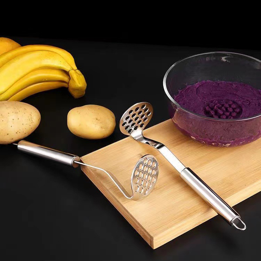 Novo 1 amassador manual em aço inoxidável para purê de batatas, amassador de alimentos, prensa de batatas, amassador de