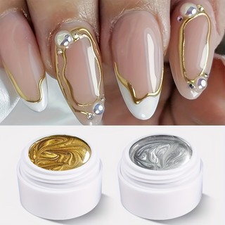 XEIJAYI 2 Peças De Esmalte Em Gel Metálico Pintado Para Unhas , Arte Criativo , Elástico …