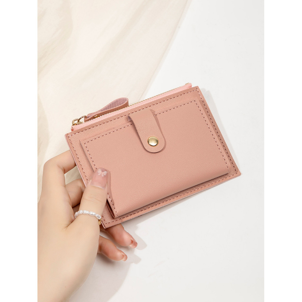 MIYIN Carteira Fina Mini Fecho De Fivela Porta-Cartões RFID Bolsa Compacta Com Bolso Para Moedas Zíper